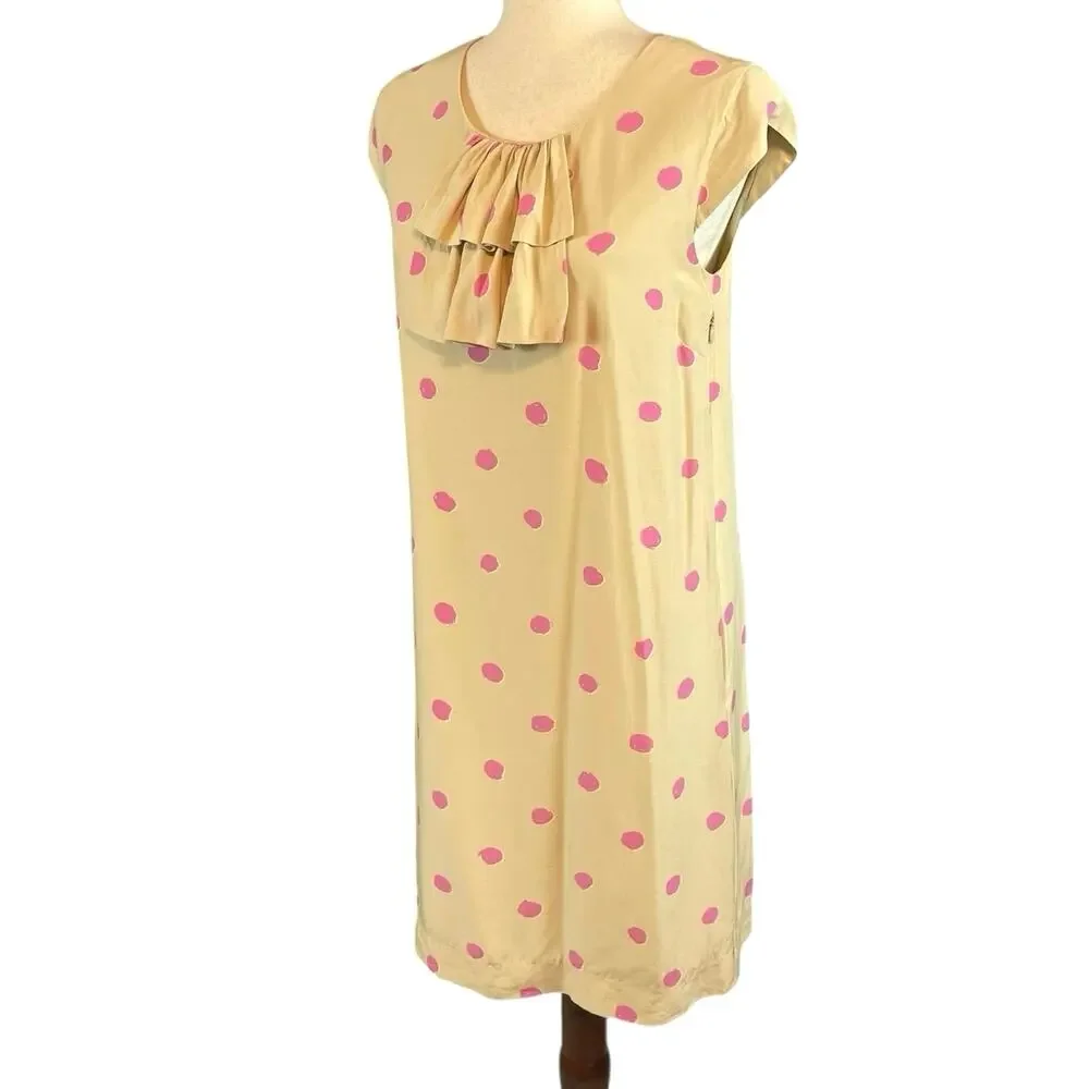 Kate Spade Shawna Polka Dot Sleeveless Shift Dress Silk Blend Cap Sleeves Size 2